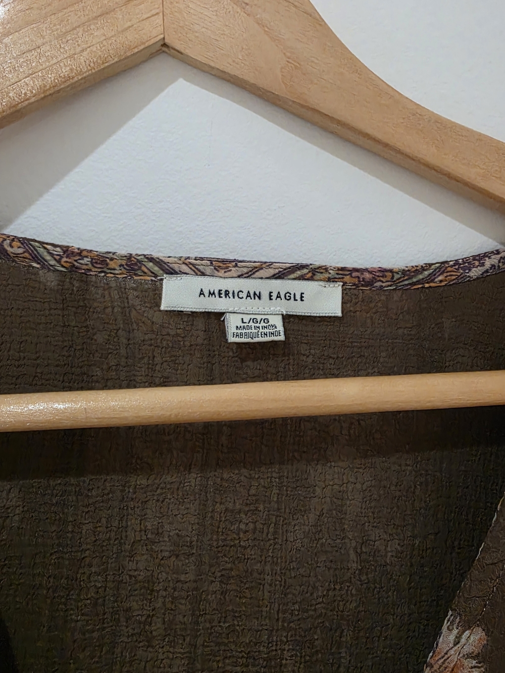 American Eagle Outfitters Brown Floral Tie-Front Blouse - Picture 3 of 4